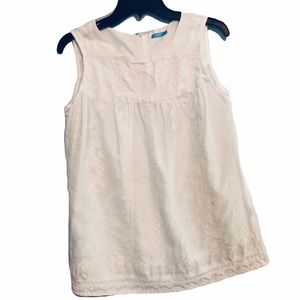J. McLaughlin White Embroidered Sleeveless Top